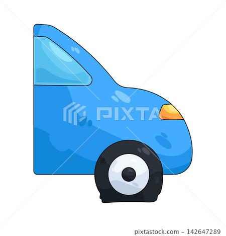 Illustration of flat tire Illustration of flat tire 142647289