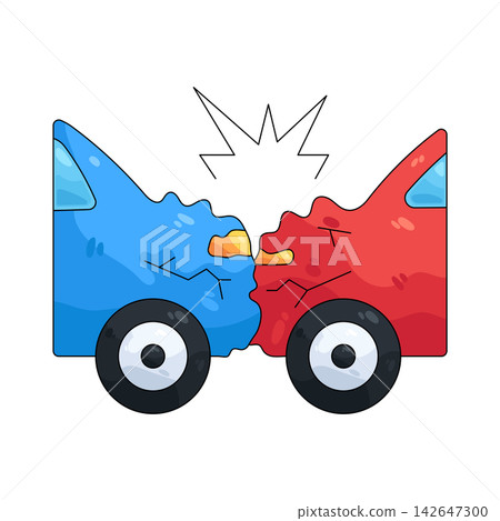 Illustration of head-on collision Illustration of head-on collision 142647300
