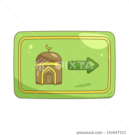 Illustration of mosque direction Illustration of mosque direction 142647325