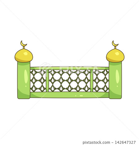 Illustration of mosque fence Illustration of mosque fence 142647327
