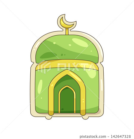 Illustration of mosque sticker Illustration of mosque sticker 142647328