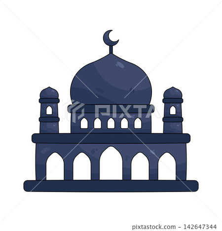 Illustration of mosque silhouette Illustration of mosque silhouette 142647344