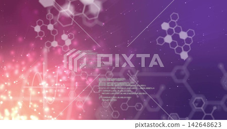 Displaying centered molecular data viz in purple-pink gradient, with hexagon network, code block Displaying centered molecular data viz in purple-pink gradient, with hexagon network, code block 142648623