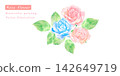 Beautiful watercolor vector illustration of roses 142649719