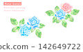 Beautiful watercolor vector illustration of roses 142649722