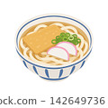 Warm udon noodles, flat illustration 142649736