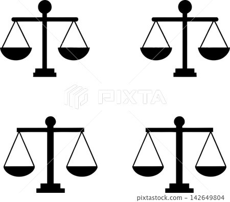 Scales of justice silhouette with balanced Vector Design Scales of justice silhouette with balanced Vector Design 142649804