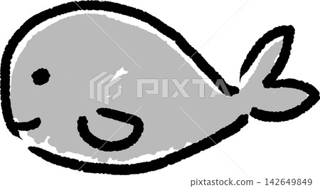 A cute and whimsical line drawing illustration of a sperm whale. A cute and whimsical line drawing illustration of a sperm whale. 142649849