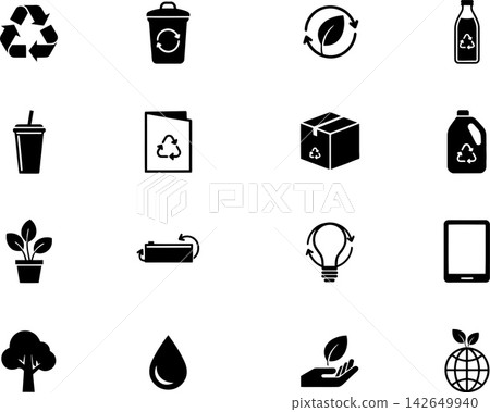 Recycling and environmental conservation icons Design Recycling and environmental conservation icons Design 142649940
