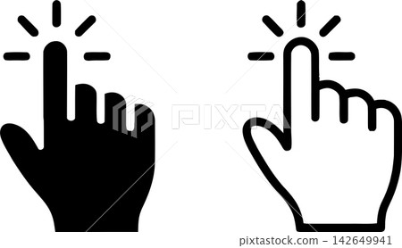 Pointing hand silhouette with starburst effect Vector Design Pointing hand silhouette with starburst effect Vector Design 142649941