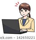 A woman working on a computer 142650221