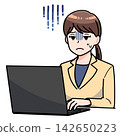 A woman feeling depressed while working on her computer 142650223