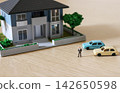 An image of a lifestyle that involves owning a detached house and a car. 142650598