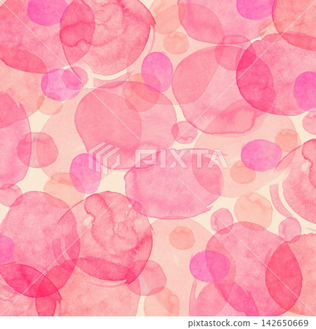 Watercolor-style pink polka dot pattern / watercolor texture background Watercolor-style pink polka dot pattern / watercolor texture background 142650669