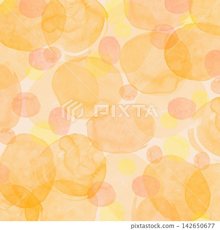 Watercolor-style yellow and orange polka dot pattern / watercolor texture background Watercolor-style yellow and orange polka dot pattern / watercolor texture background 142650677