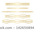 A luxurious gold curved decorative border 142650894