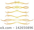 A luxurious gold curved decorative border 142650896