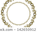 Set of large and small gold circular decorative frames 142650912