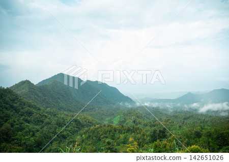 View of mountains and greenery in Bali during a travel adventure View of mountains and greenery in Bali during a travel adventure 142651026
