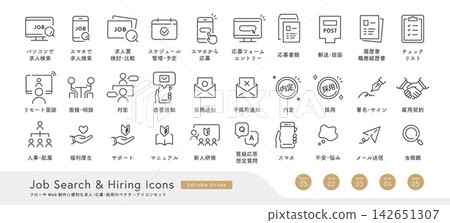 適用於職位發布、申請和招聘的向量圖示集(線條藝術,單色),可用於流程圖和網頁設計。 適用於職位發布、申請和招聘的向量圖示集(線條藝術,單色),可用於流程圖和網頁設計。 142651307