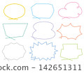 Speech bubble line art set with stand (9 types) 142651311