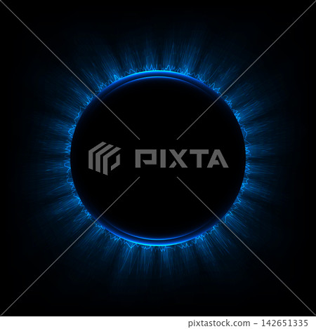 abstract glowing blue neon energy ring with digital soundwave rays on a dark background, futuristic website banners created in a modern cyber style abstract glowing blue neon energy ring with digital soundwave rays on a dark background, futuristic website banners created in a modern cyber style 142651335