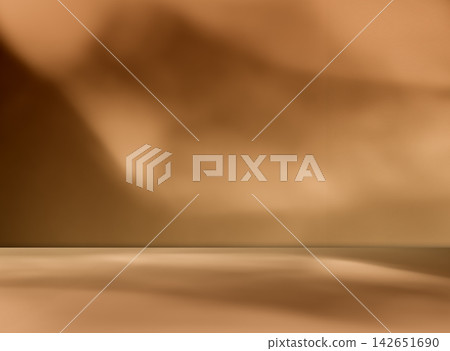 Brown background summer studio room autumn orange minimal wall floor shadow on cement backdrop, yellow minimal for presentation product aesthetic cosmetic, template gradient wallpaper abstract. Brown background summer studio room autumn orange minimal wall floor shadow on cement backdrop, yellow minimal for presentation product aesthetic cosmetic, template gradient wallpaper abstract. 142651690