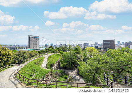 從靜岡縣濱松市濱松城公園看到的濱松城市景觀。 142651775