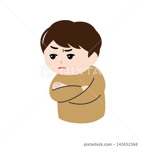 一幅描繪男子麵露懷疑神色的插圖。 一幅描繪男子麵露懷疑神色的插圖。 142652368