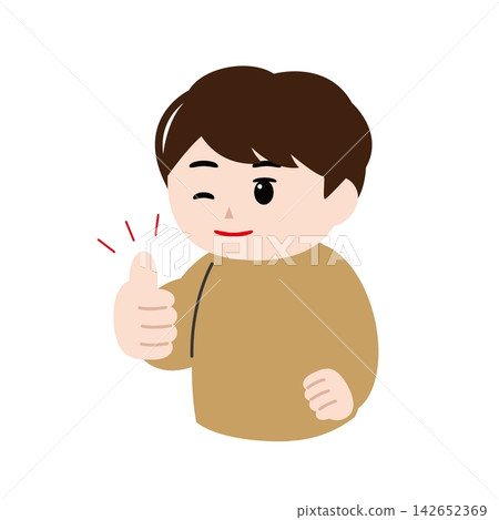 一幅男子豎起大拇指的插圖。 一幅男子豎起大拇指的插圖。 142652369