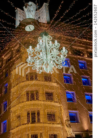 Millions of LED lights shining in the famous Christmas celebration through the streets of Vigo Millions of LED lights shining in the famous Christmas celebration through the streets of Vigo 142652607