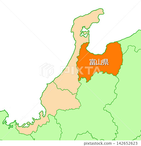 富山縣,富山市,北陸地區,含縣名,純橙色 富山縣,富山市,北陸地區,含縣名,純橙色 142652623