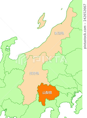 山梨縣,山梨,包含縣名,甲信越地區,純橙色 山梨縣,山梨,包含縣名,甲信越地區,純橙色 142652667