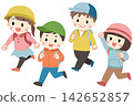 Illustration of children going hiking 142652857