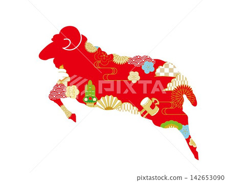 Year of the Sheep, Year of the Sheep, New Year's card, New Year's Day, Cute, Animal, Illustration, Zodiac sign, New Year's greeting, New Year's card material, Year of the Sheep, Year of the Sheep, New Year's card, New Year's Day, Cute, Animal, Illustration, Zodiac sign, New Year's greeting, New Year's card material, 142653090