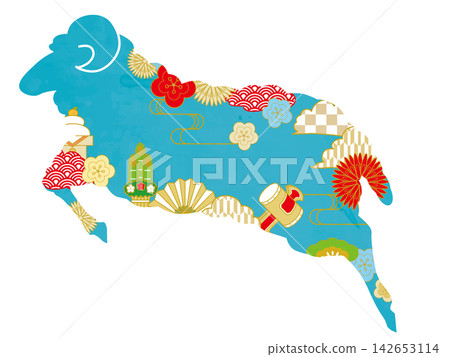 Year of the Sheep, Year of the Sheep, New Year's card, New Year's Day, Cute, Animal, Illustration, Zodiac sign, New Year's greeting, New Year's card material, Year of the Sheep, Year of the Sheep, New Year's card, New Year's Day, Cute, Animal, Illustration, Zodiac sign, New Year's greeting, New Year's card material, 142653114