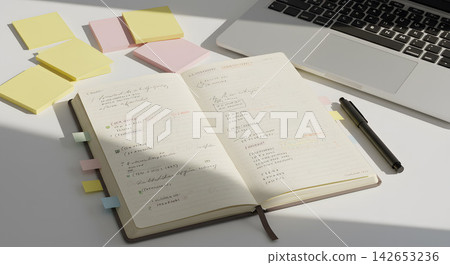 A task list organized with colorful sticky notes A task list organized with colorful sticky notes 142653236