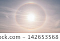 A halo of cirrostratus clouds enveloping the sun 142653568