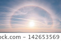 Fantastic cirrostratus clouds and halo phenomenon 142653569