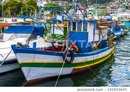 Panorama of tropical port pier in Angra dos Reis Brazil. Panorama of tropical port pier in Angra dos Reis Brazil. 142653645