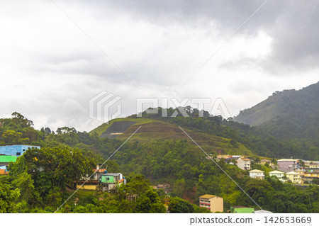 Angra dos Reis Brazil mountain city sea landscape panorama. Angra dos Reis Brazil mountain city sea landscape panorama. 142653669