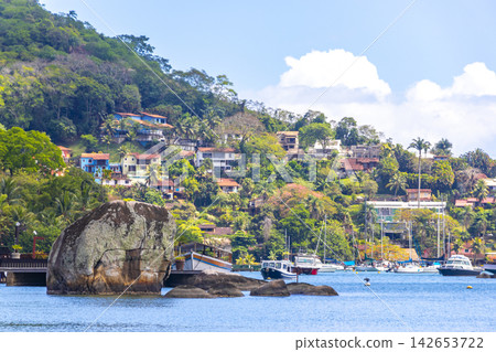 Panorama of tropical seascape and mountains Angra dos Reis Brazil. Panorama of tropical seascape and mountains Angra dos Reis Brazil. 142653722