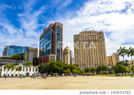 Rio de Janeiro Brazil City Street Cityscape and Skyline Downtown. Rio de Janeiro Brazil City Street Cityscape and Skyline Downtown. 142653781