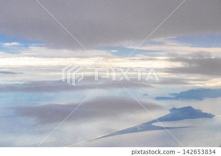 Panorama above the clouds Flying above Rio de Janeiro Brazil. Panorama above the clouds Flying above Rio de Janeiro Brazil. 142653834