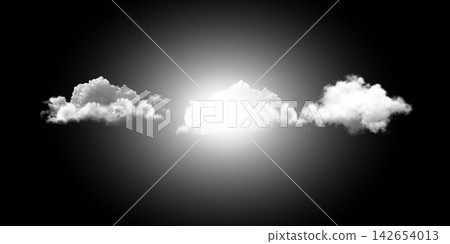 set of fluffy 3d clouds on transparent background 142654013