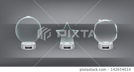 Set of Modern Glass Trophy for Prize and Award Set of Modern Glass Trophy for Prize and Award 142654014