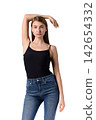 Slavic beauty in black top posing confidently 142654332