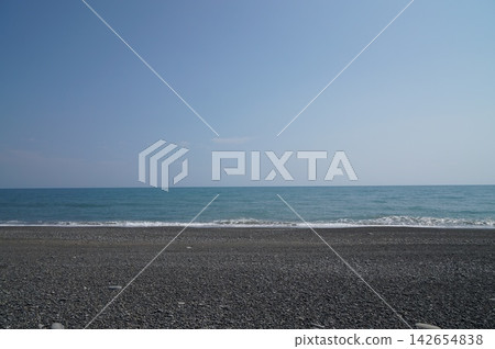 從高知看到的太平洋和地平線 從高知看到的太平洋和地平線 142654838