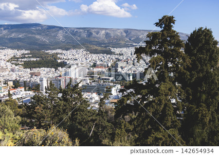 Mount Lycabettus, Athens, Greece, hiking and climbing to Lycabettos hill and Holy Church of Saint George of Lycabettus, Attica, Athens cityscape panorama view in sunny day, Lykavittos Greek landscape Mount Lycabettus, Athens, Greece, hiking and climbing to Lycabettos hill and Holy Church of Saint George of Lycabettus, Attica, Athens cityscape panorama view in sunny day, Lykavittos Greek landscape 142654934