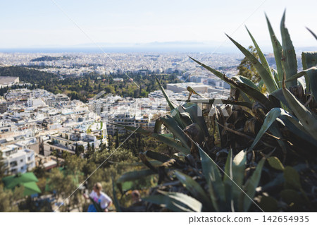 Mount Lycabettus, Athens, Greece, hiking and climbing to Lycabettos hill and Holy Church of Saint George of Lycabettus, Attica, Athens cityscape panorama view in sunny day, Lykavittos Greek landscape Mount Lycabettus, Athens, Greece, hiking and climbing to Lycabettos hill and Holy Church of Saint George of Lycabettus, Attica, Athens cityscape panorama view in sunny day, Lykavittos Greek landscape 142654935